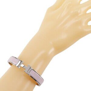 HERMES Click H PM Bangle H Breath Silver / Pink metallic 36.2g Women